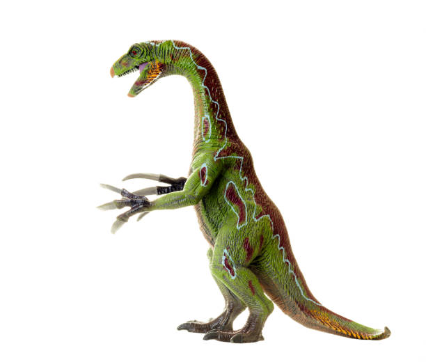istock Toy dinosaur Therizinosaurus, a prehistoric creature, on white background. 2154126521