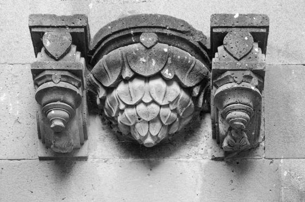 Architectural details, decorated wall of a temple, Heritage India.