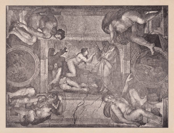 istock Creation of Eve, painted by Michelangelo, halftone print, published 1891 2154135432