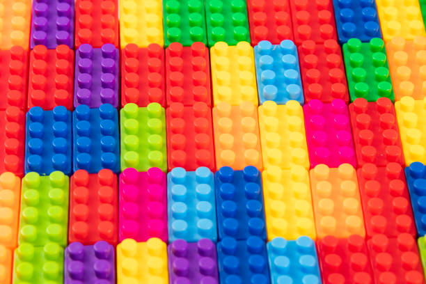 Colorful and isolated children plastic building blocks toy