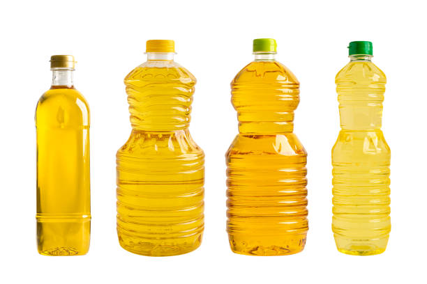 istock Vegetable oil in different bottle for cooking isolated on white background. 2154142932