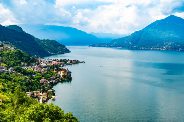 istock Landscape on Lake Como, with Bellano, Lenno and Menaggio. 2154144566