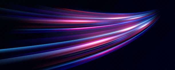 istock Purple speed lines.High speed blur effect.Futuristic neon light lines. bright sparkling background.night lights. 2154145784