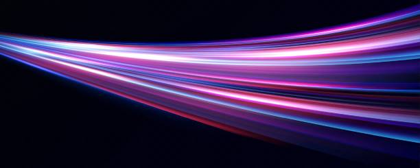istock Purple speed lines.High speed blur effect.Futuristic neon light lines. bright sparkling background.night lights. 2154145841