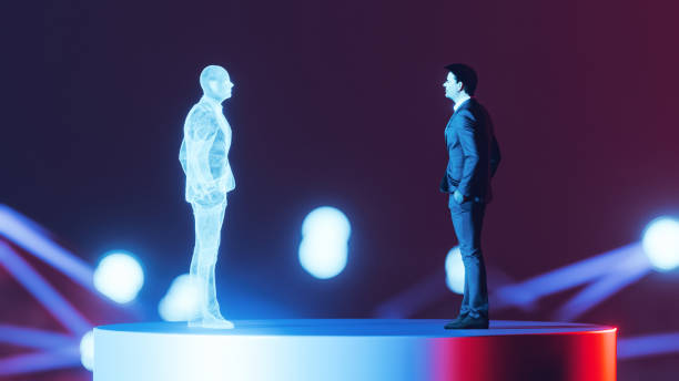 Virtual Self: Exploring the World of Digital Avatars and Assistants stock photo