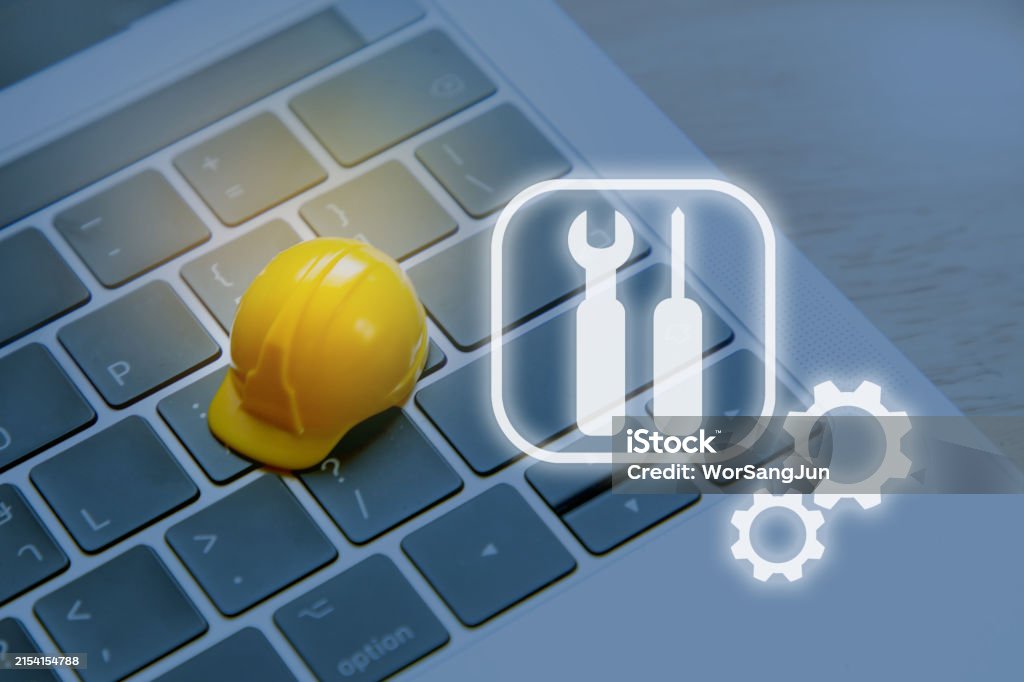 Computer Repair And System Maintenance Computer Service Concept Stock ...