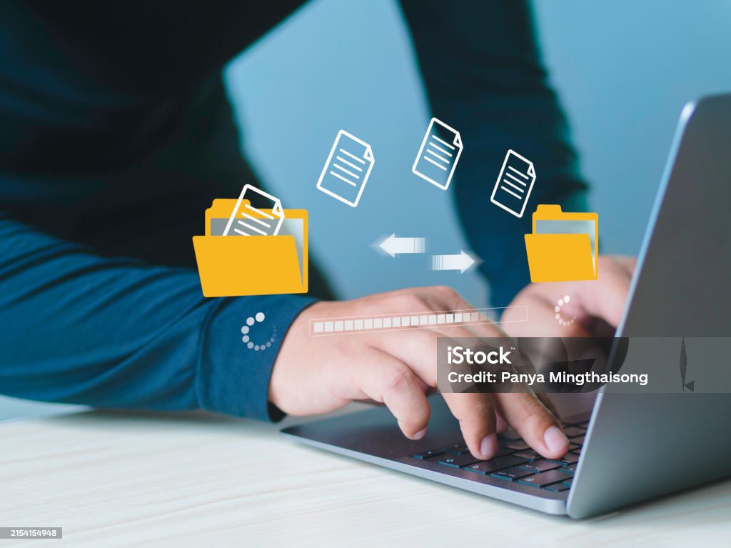 Documents Loading Image Transferring Data Between Folders Backup Data Exchanging Files In ...