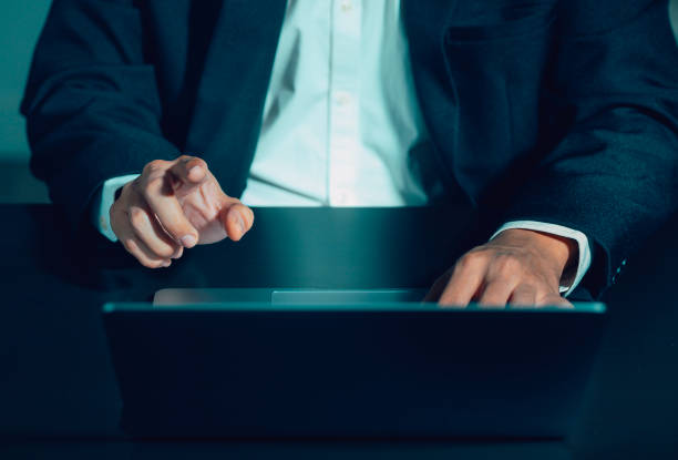 istock Businessman using laptop computer and digital tablet on table surfing the internet. Working online. Remote work. remote working concept independent lifestyle 2154155068