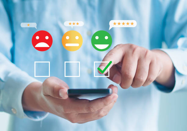 istock Customer Satisfaction Survey Concept 5star Satisfaction Service Experience Rating Online Application Customer rating very impressed. 2154155149