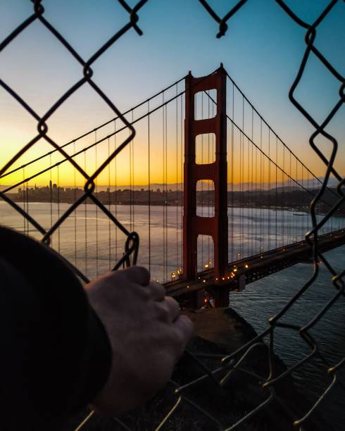 istock Sunrise at Golden Gate's bridge 2154155238