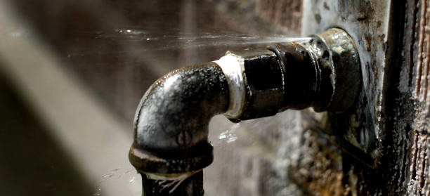 Leaky Pipe with Water Spraying Squirting Out