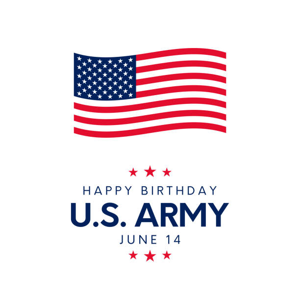 U.S. Army Birthday card, June 14. Vector U.S. Army Birthday card, June 14. Vector illustration gi icon stock illustrations