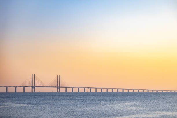 istock Oresund bridge at sunset. 2154158026