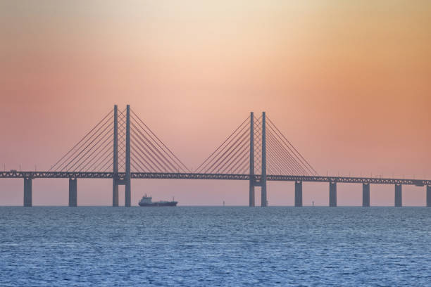 istock Oresund bridge at sunset. 2154158890