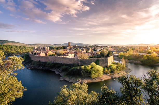 Sunset over Buitrago and its Lozoya river