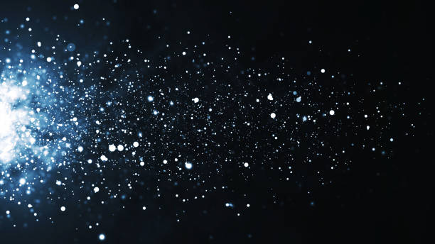 istock Background of bright particles flying horizontally. Dynamic white particles float chaotically in slow motion in space. Shimmering sparkling particles. Real light particles in the air. 3D 2154162680