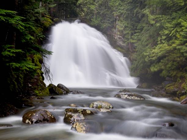 The scenic and roaring upper Snow Creek Falls near Bonners Ferry, Idaho.