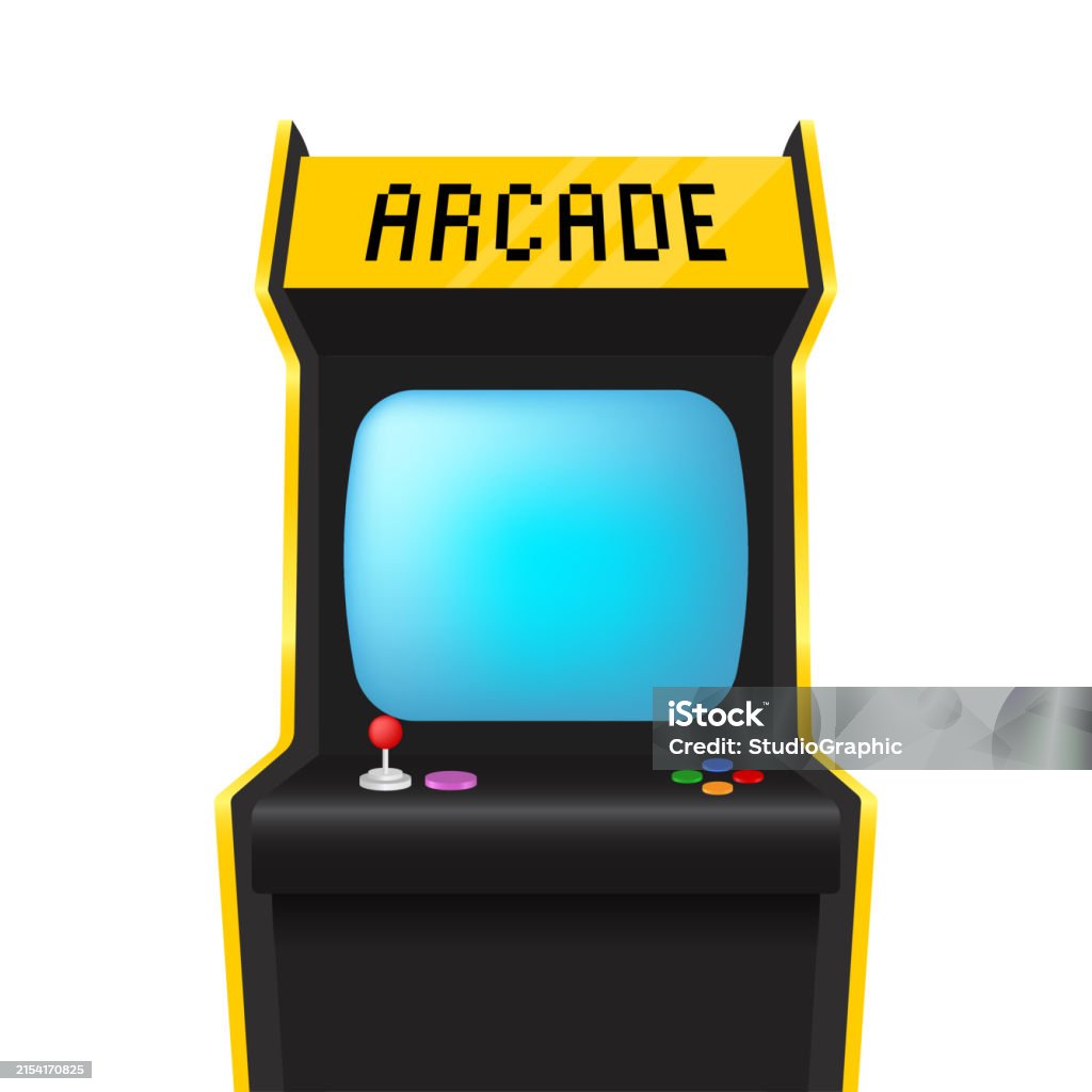 Arcade Game Screen 80s Retro Start Play And Game Over Interface Screen ...