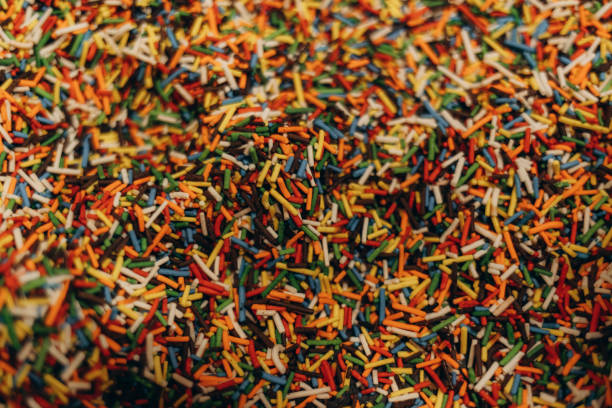 istock Mix of colorful Sugar sticks powder background 2154170941