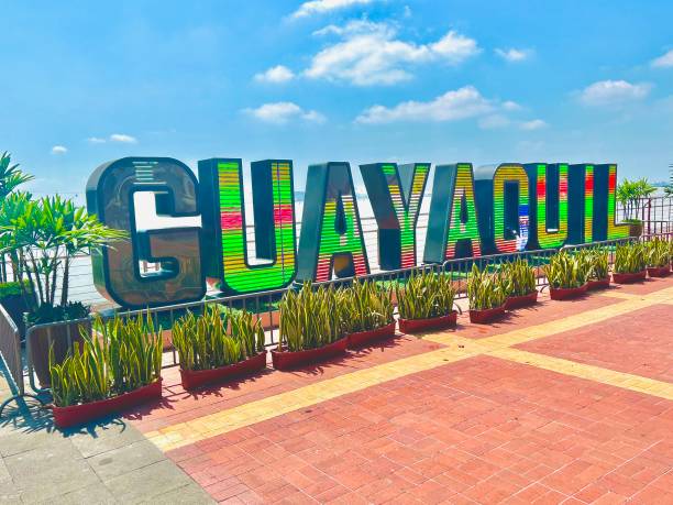 istock Lighted “Guayaquil” Sign along the downtown waterfront park 2154176959