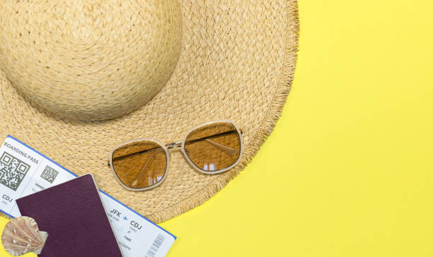 istock Traveler set on a yellow background. 2154177073