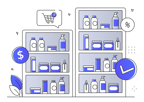 Makeup Store Image Vector Cosmetics Store Vector Simple Concept Stock Illustration - Download ...