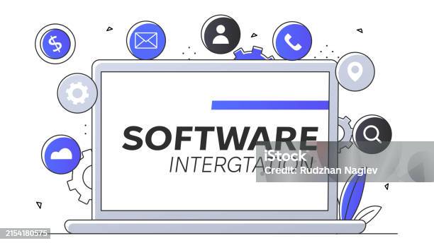Software Se Rice Vector Software Integration Vector Simple Stock Illustration - Download Image ...
