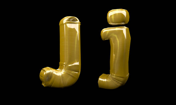 Balloon letters J and j on black background.