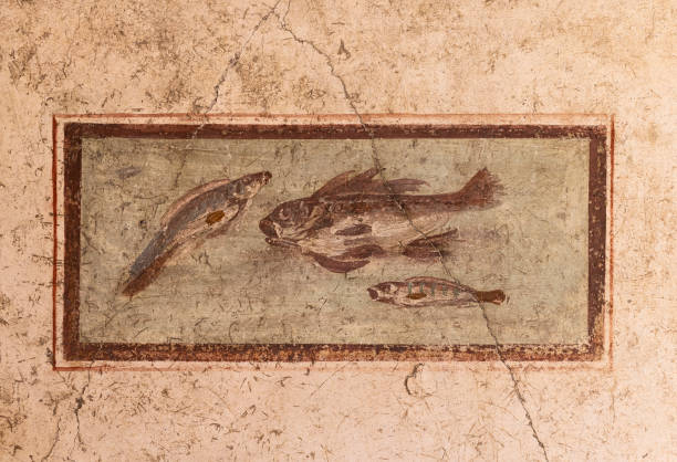istock Pompeii fresco painting showing fish 2154191778