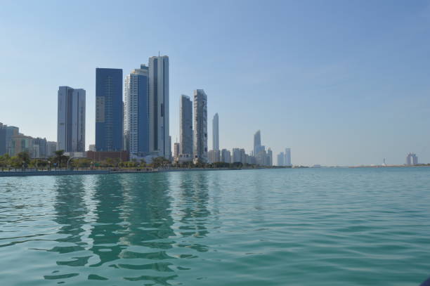 istock Abu Dhabi city skyline along Corniche beach taken from a boat 2154192158