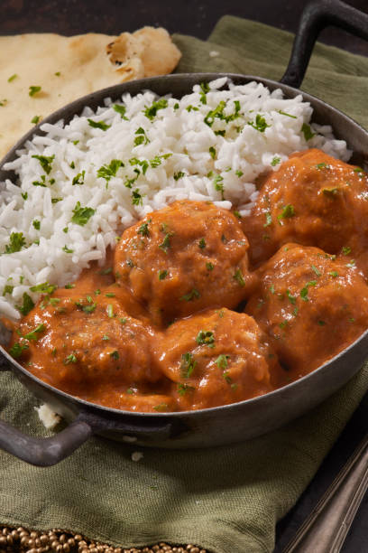 istock Butter Chicken Meatballs with Rice 2154192804
