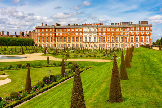 London, UK - 29 April 2024: Hampton Court palace and gardens
