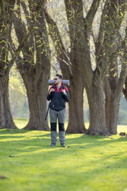 istock Young man travel in nature heart 2154195795
