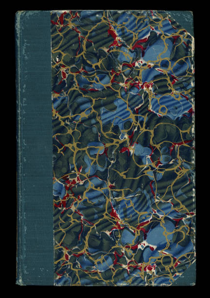 istock Antique Hardcover Book with Spanish Wave Pattern Paper Marbling 2154200586