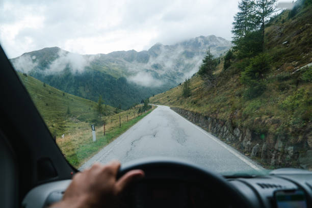 istock POV of road  in Austria at twilight 2154203336