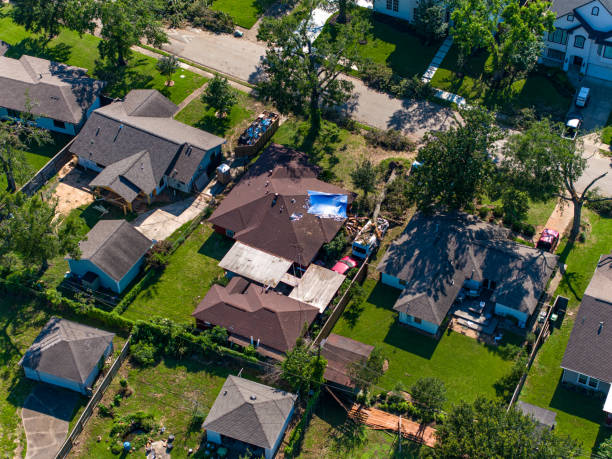 May 19, 2024 - Houston, Texas: A strong wind ripped through Houston and downed many trees, including some that fell on houses.