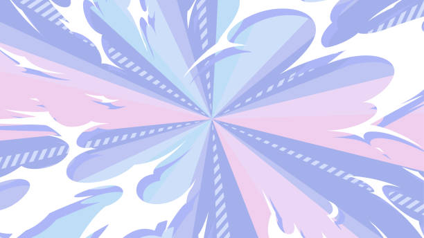 Explosion Anime style_Explosion-like explosion effect background_purple concentrated lines_16:9 cute backround cartoon stock illustrations