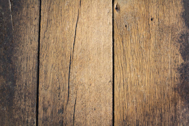Close up of then wood grain on an old garden table