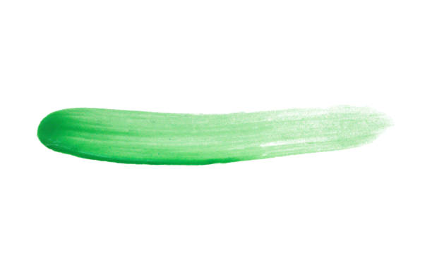 istock Green brush stroke isolated on white background 2154211810