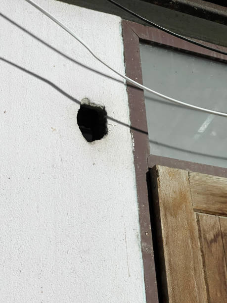 istock close up hole on cement wall of home 2154213363