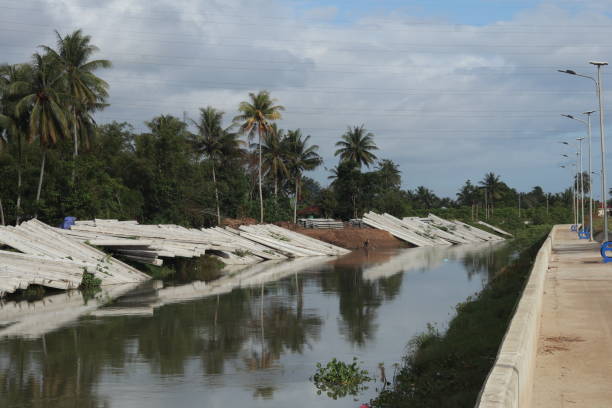 istock A group of concrete blocks are on the water 2154215358
