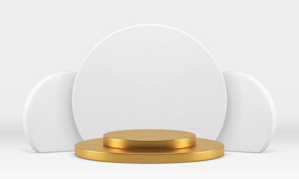 istock Luxury elegant 3d podium pedestal mock up for cosmetic product show presentation realistic vector 2154219903