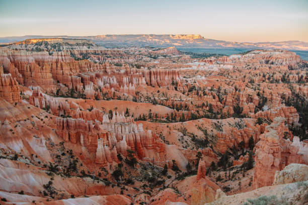 Overlook of Bryce canyon at sunset