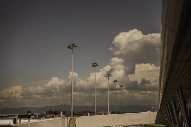 Cloudy sky above the airport