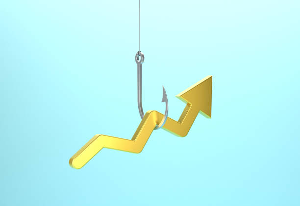 istock Success Arrow Hooked By A Fishing Hook 2154245577