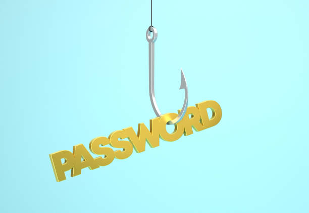 Password Hooked By A Fishing Hook. Security Concept.