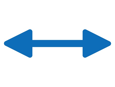 Thin Blue Horizontal Double Arrow Stock Illustration - Download Image ...