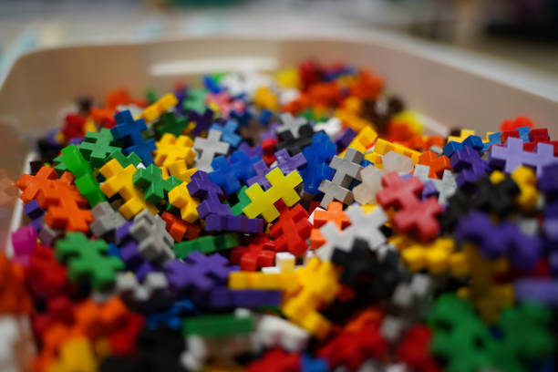 container full of colorful legos