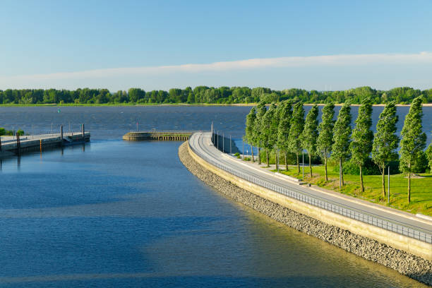 Artificial harbor basin in Wedel near Hamburg