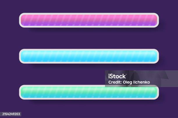 Slider Computer Interface Element Game Ui Slider Load Bar Interface Design Element Isolated Set Vector ...